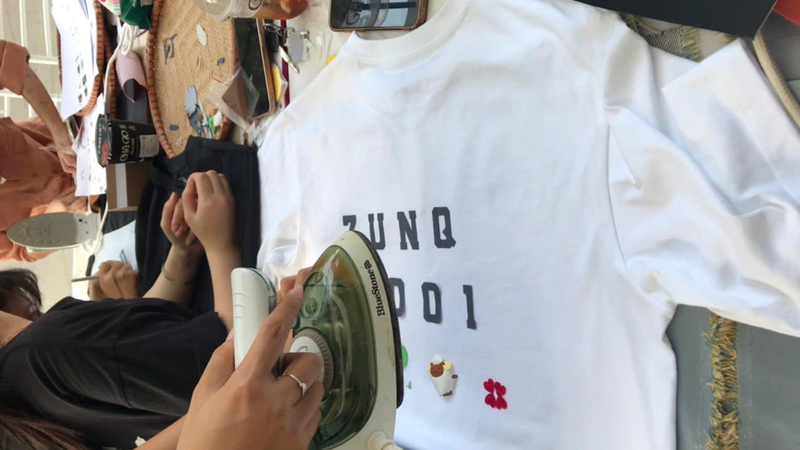 Trang trí áo phông với vải vụn (5)